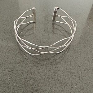 Elegant Silver Wave Cuff Bracelet